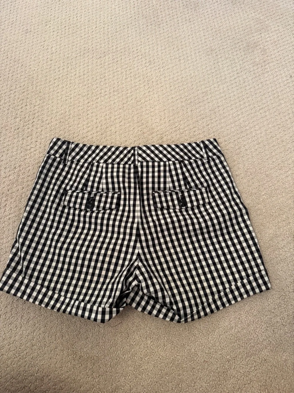 White House Black Market Black and White Gingham Bermuda Shorts - Picture 3 of 3